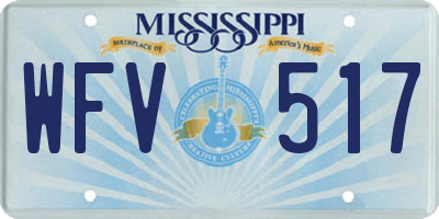 MS license plate WFV517
