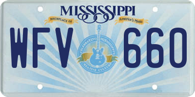 MS license plate WFV660