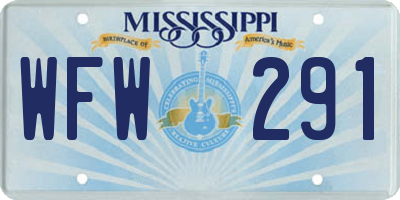 MS license plate WFW291