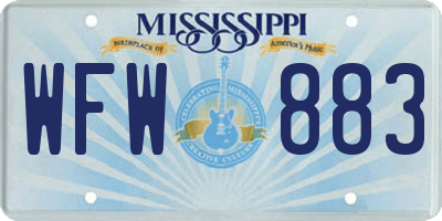 MS license plate WFW883