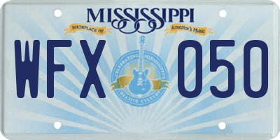 MS license plate WFX050
