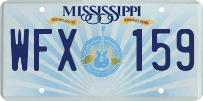 MS license plate WFX159
