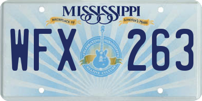MS license plate WFX263