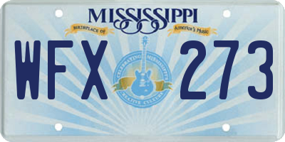 MS license plate WFX273