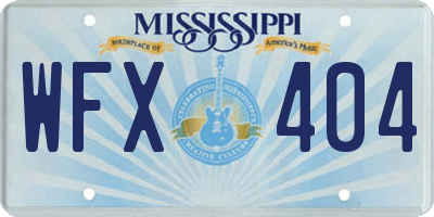 MS license plate WFX404