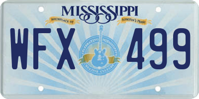 MS license plate WFX499