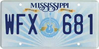 MS license plate WFX681