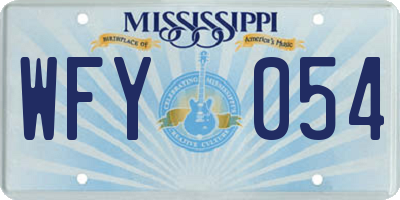 MS license plate WFY054