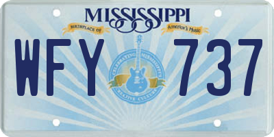 MS license plate WFY737
