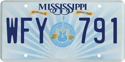 MS license plate WFY791