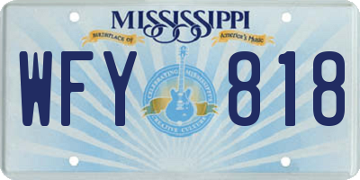 MS license plate WFY818