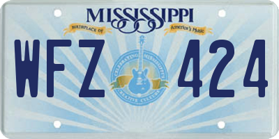MS license plate WFZ424