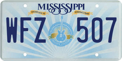 MS license plate WFZ507