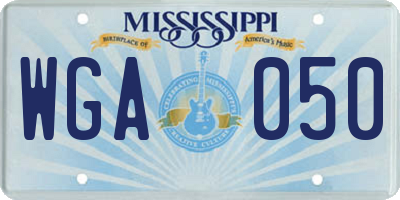 MS license plate WGA050