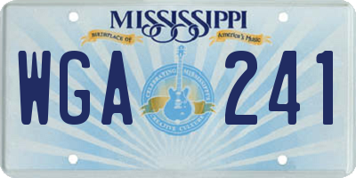 MS license plate WGA241
