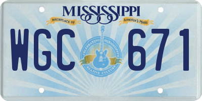 MS license plate WGC671