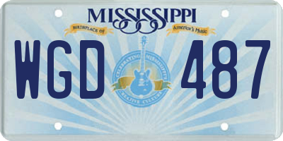 MS license plate WGD487