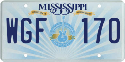 MS license plate WGF170