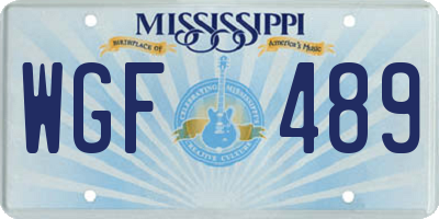 MS license plate WGF489