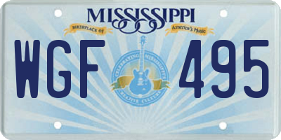 MS license plate WGF495