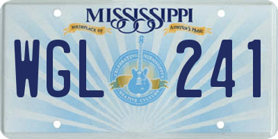 MS license plate WGL241