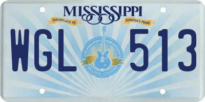 MS license plate WGL513