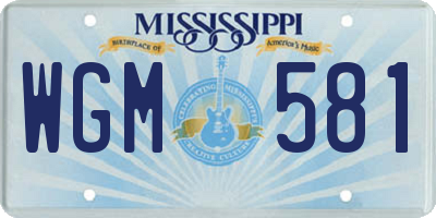 MS license plate WGM581