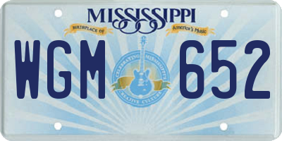 MS license plate WGM652