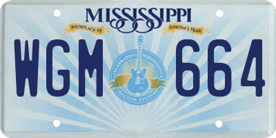 MS license plate WGM664