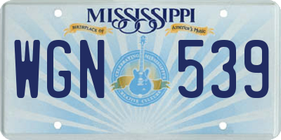 MS license plate WGN539
