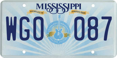 MS license plate WGO087