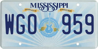 MS license plate WGO959