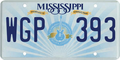 MS license plate WGP393