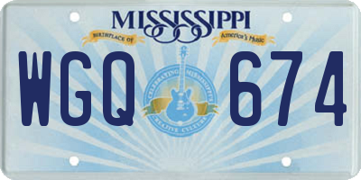 MS license plate WGQ674