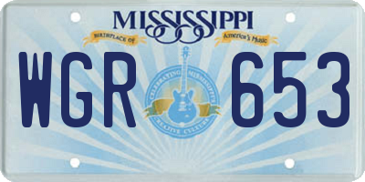 MS license plate WGR653
