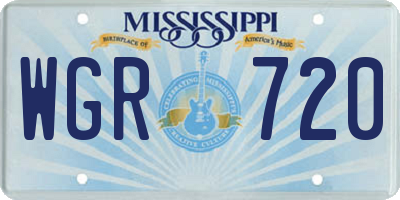 MS license plate WGR720