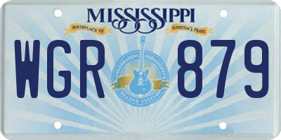 MS license plate WGR879