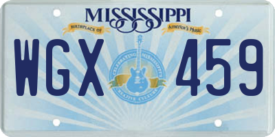 MS license plate WGX459