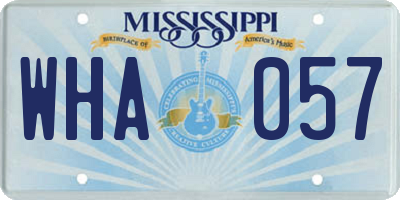 MS license plate WHA057