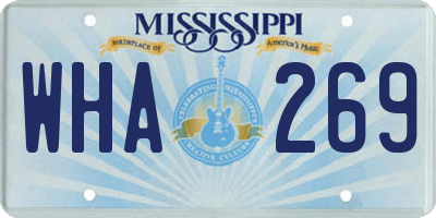 MS license plate WHA269
