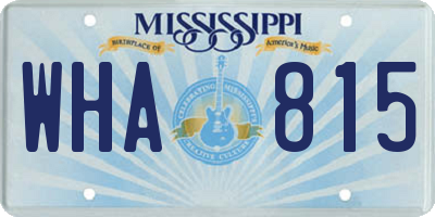MS license plate WHA815