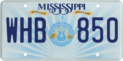 MS license plate WHB850