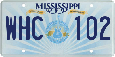 MS license plate WHC102