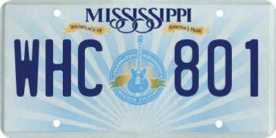 MS license plate WHC801