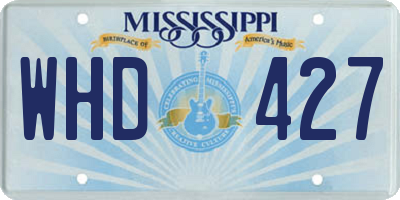 MS license plate WHD427