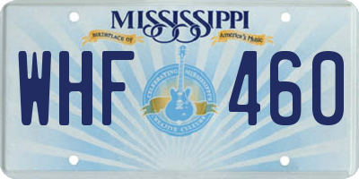 MS license plate WHF460
