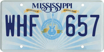 MS license plate WHF657