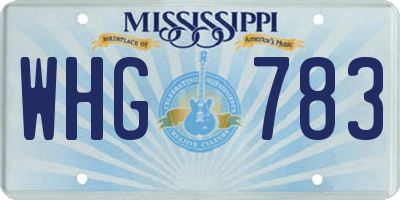 MS license plate WHG783