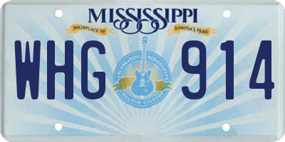 MS license plate WHG914