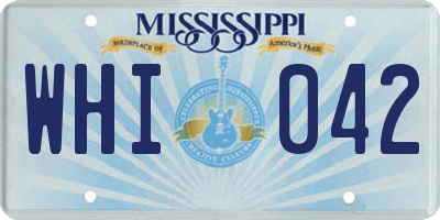 MS license plate WHI042